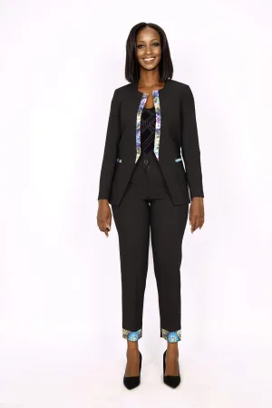 African Office Wear Classic Suit Black