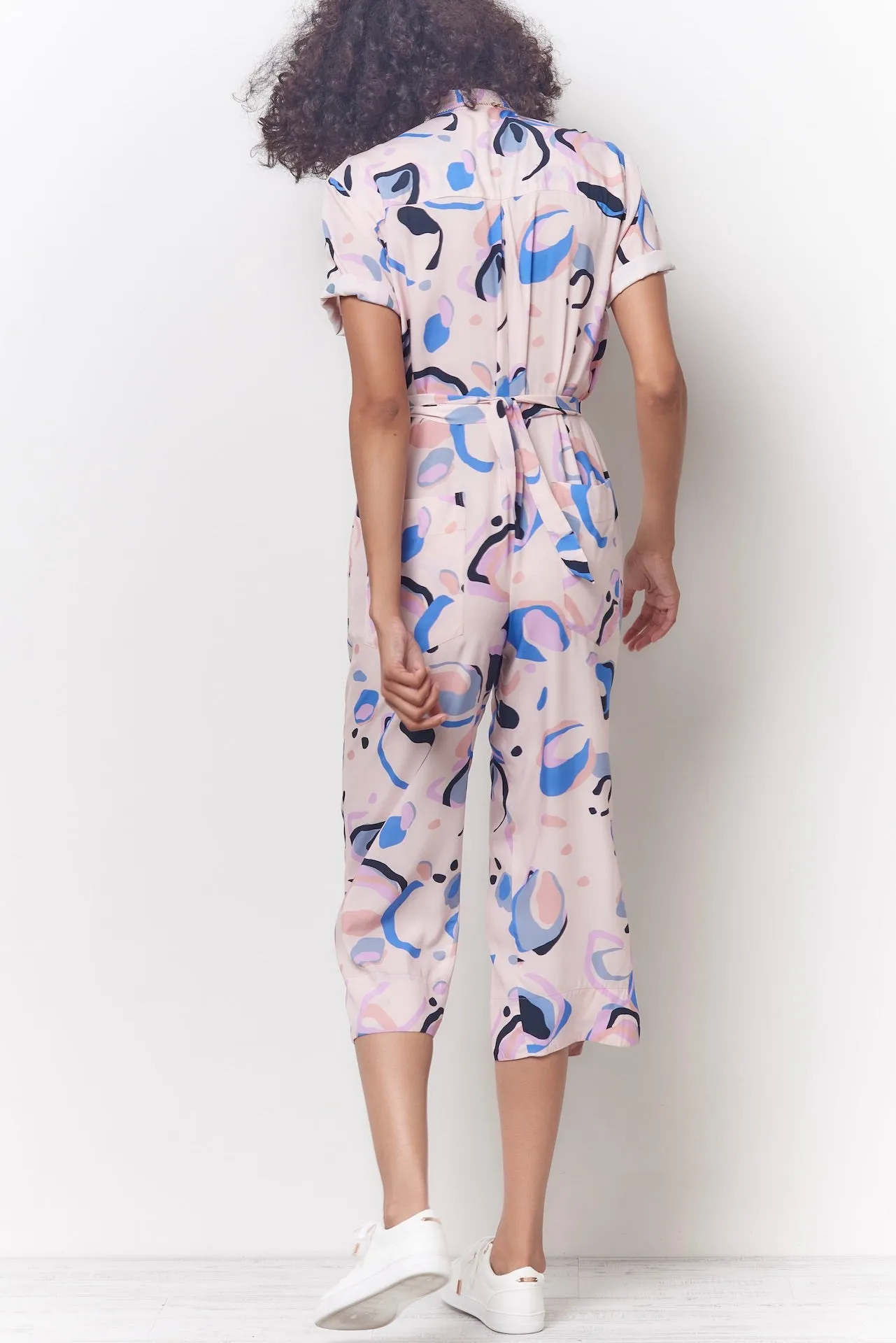 ANAIS Shirt Style Jumpsuit - Geo