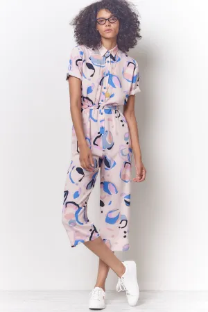 ANAIS Shirt Style Jumpsuit - Geo