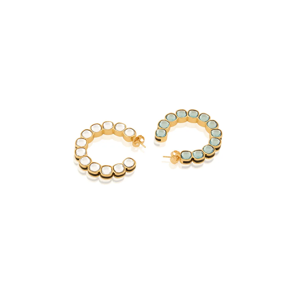 Aqua Goals Statement Reversible Earrings