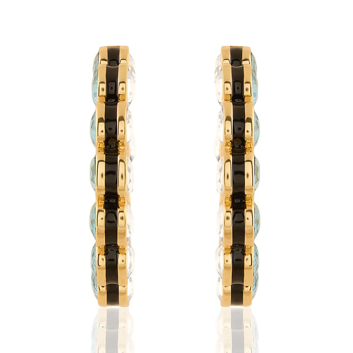 Aqua Goals Statement Reversible Earrings