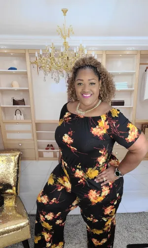 Black Floral Jumpsuit