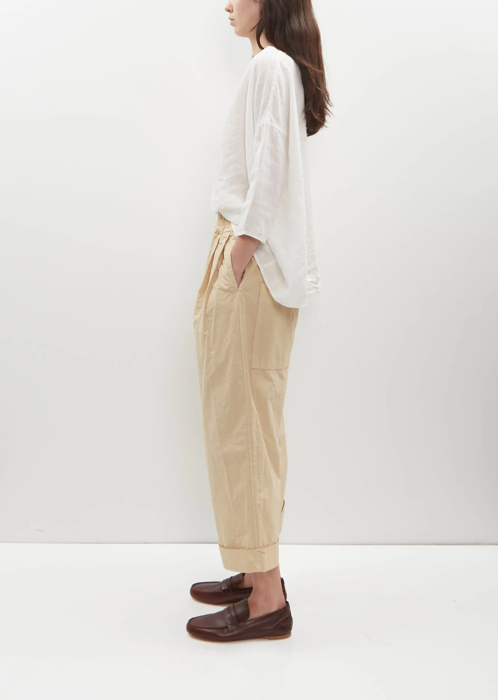 Bragoni Cotton Canvas Pants — Cream