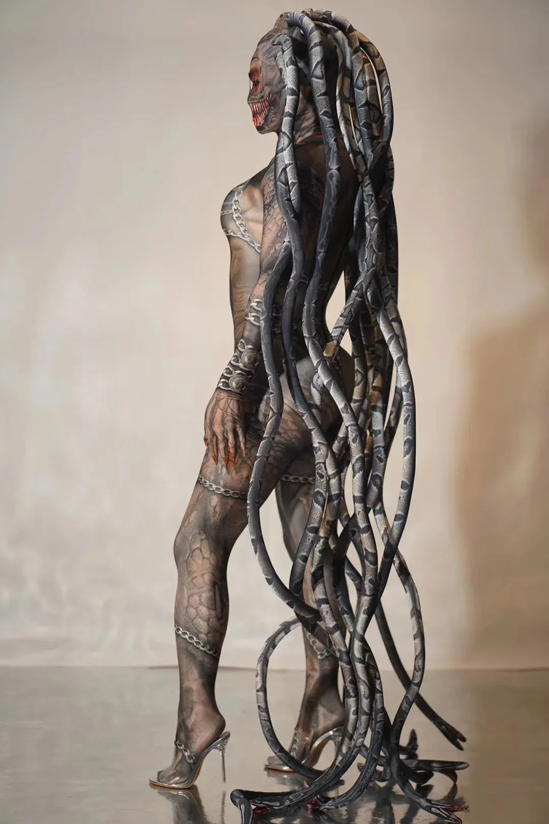 cosplay Halloween horror thriller alien serpentine lifelike jumpsuit