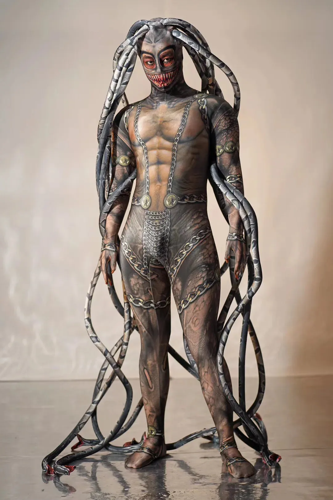 cosplay Halloween horror thriller alien serpentine lifelike jumpsuit