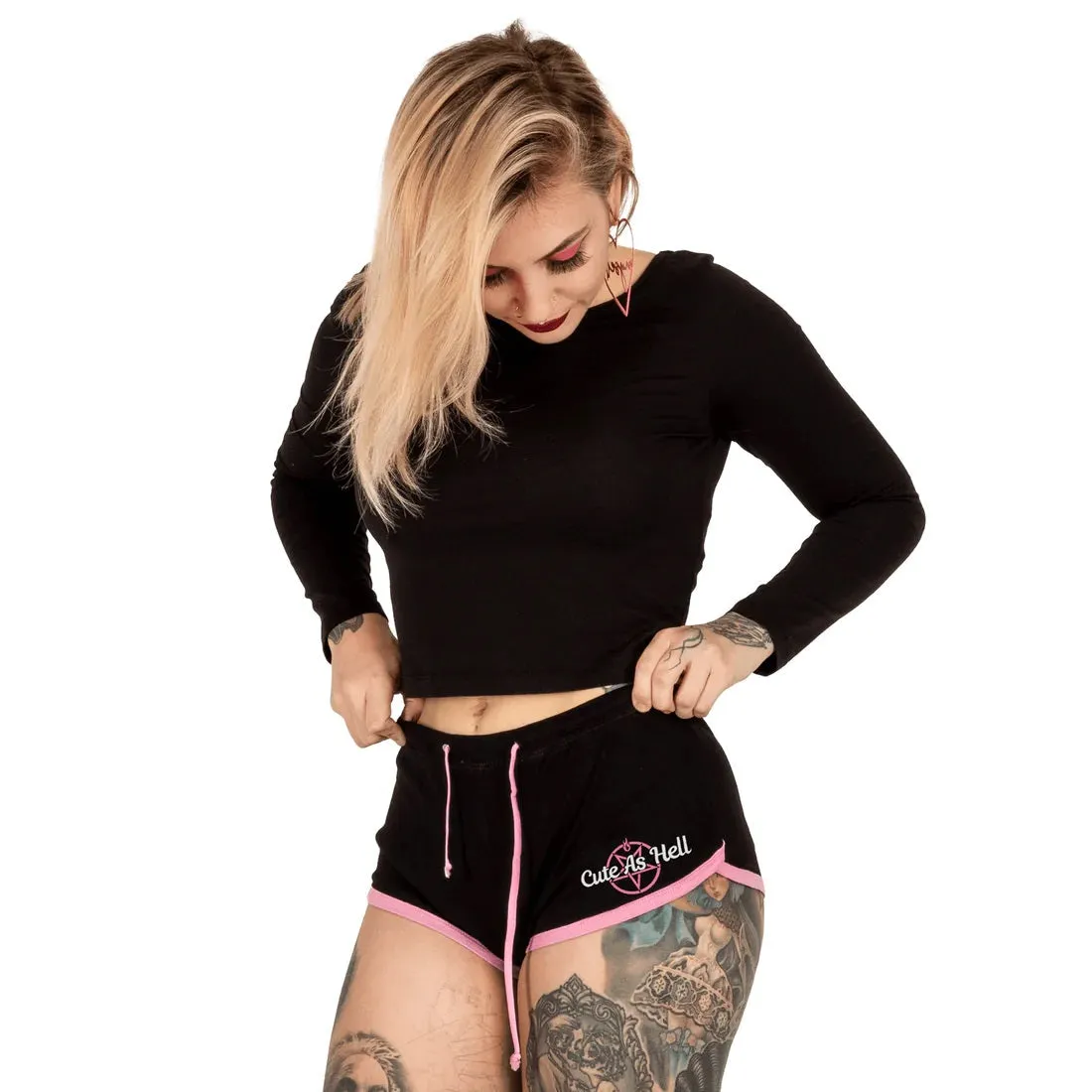 Cute As Hell Pentagrams Pink Trim Dolphin Hot Shorts