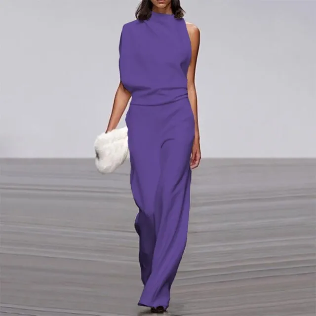 Elegant Woman Female Jumpsuit Overalls for Women women's Summer Solid Color Sleeveless Wide Leg Jumpsuits Loose Work Wear