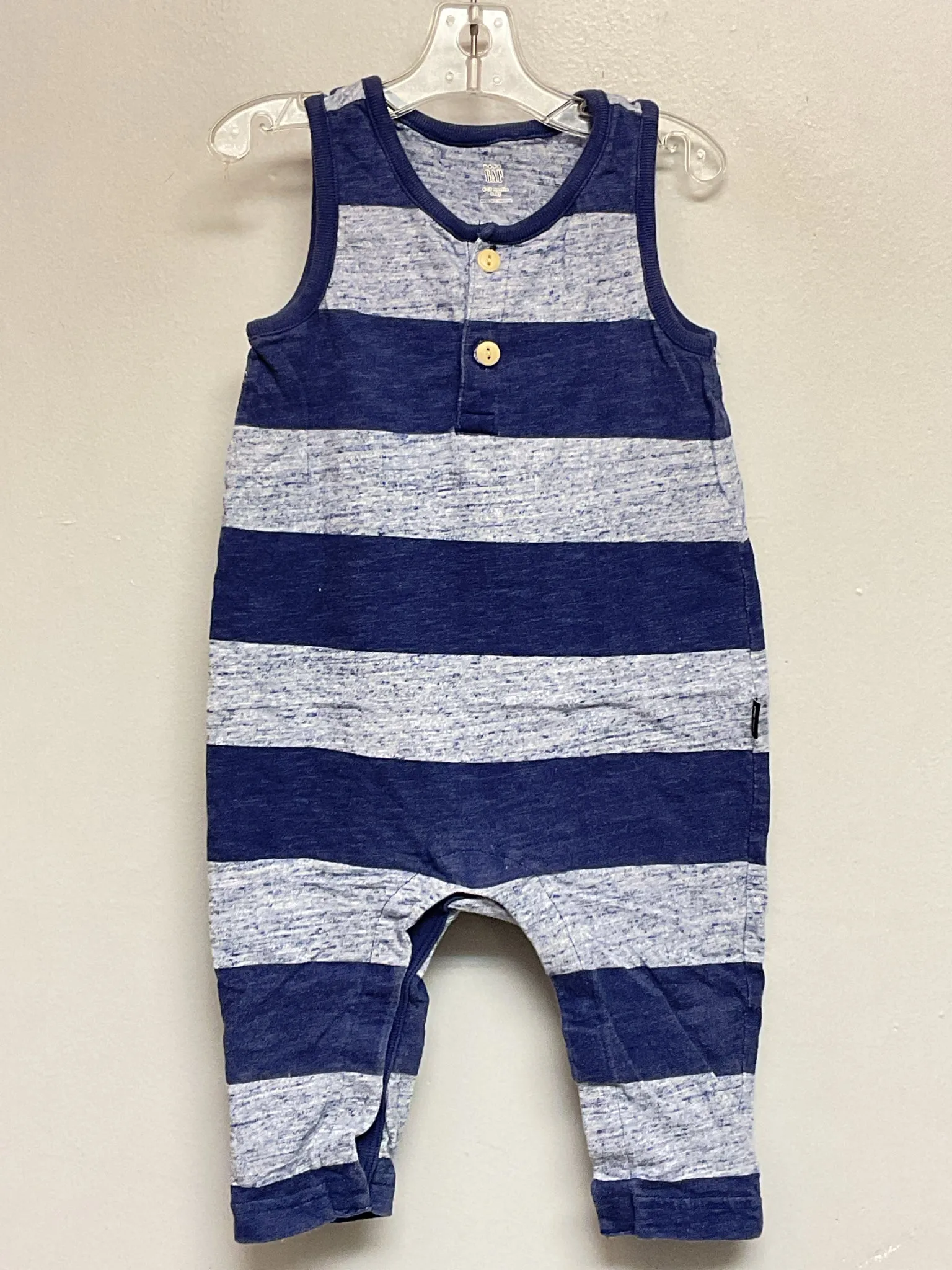 Gap Size 6M Blue Stripe Cotton Infant Boys Jumpsuits & Coveralls