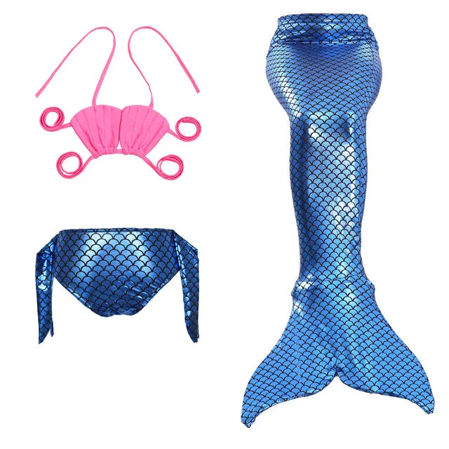 Little Mermaid Tails for Swimming Costume Mermaid Tail Cosplay Girls Swimsuit Kids Children Swimmable suit Monofin