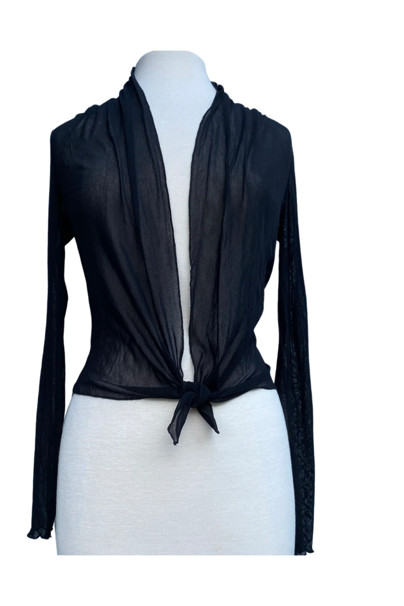 MAXIMA Sheer long Sleeve jacket Bolero Black