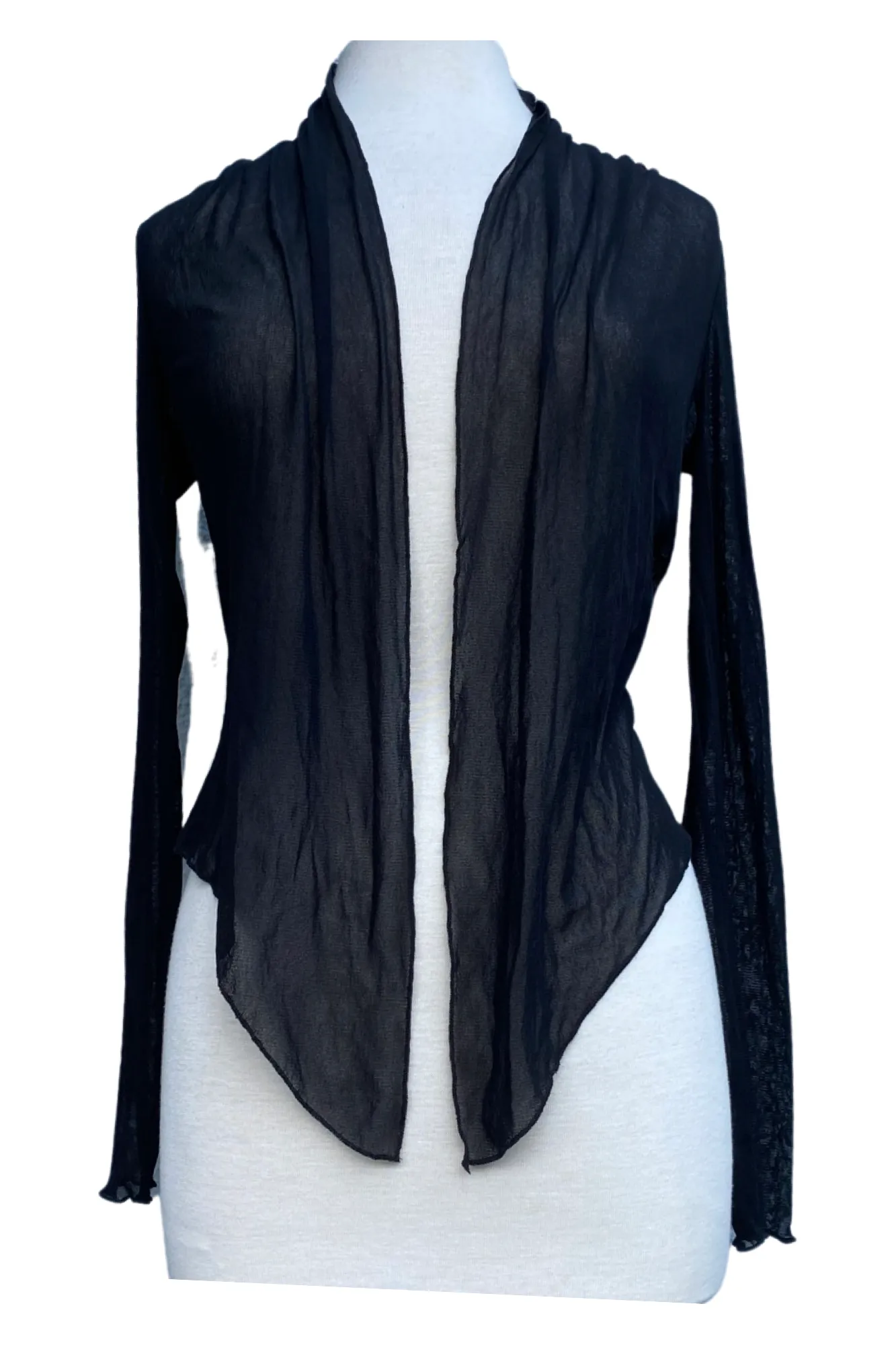 MAXIMA Sheer long Sleeve jacket Bolero Black