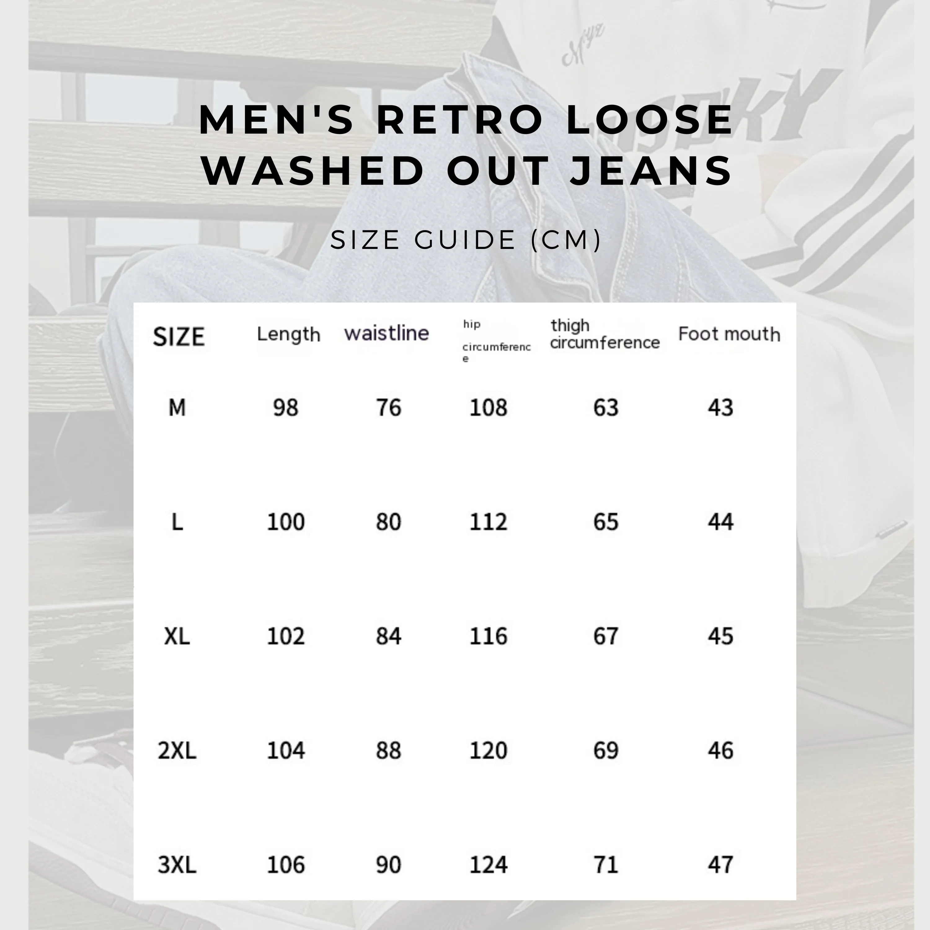 Men's Retro Loose Washed Out Jeans