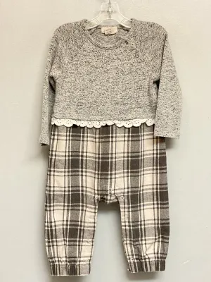 Peek Size 6M Gray Plaid Cotton Infant Boys Jumpsuits & Coveralls