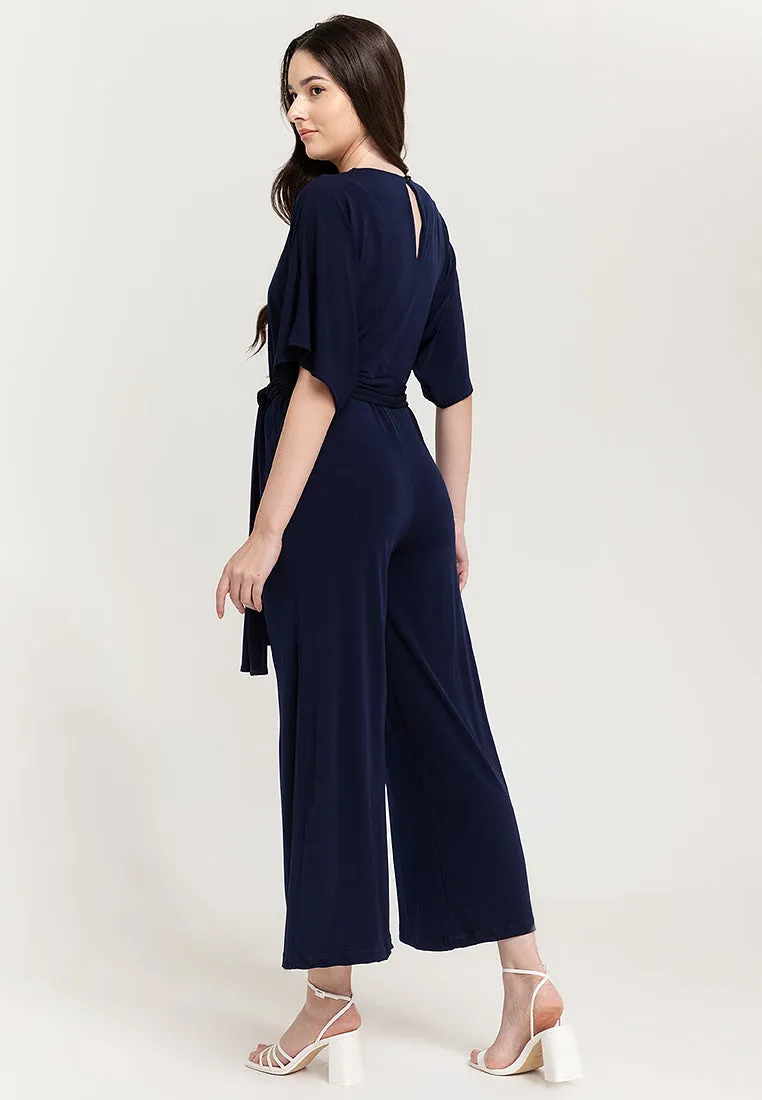 Tara Self Tie Belt Jersey Jumpsuit
