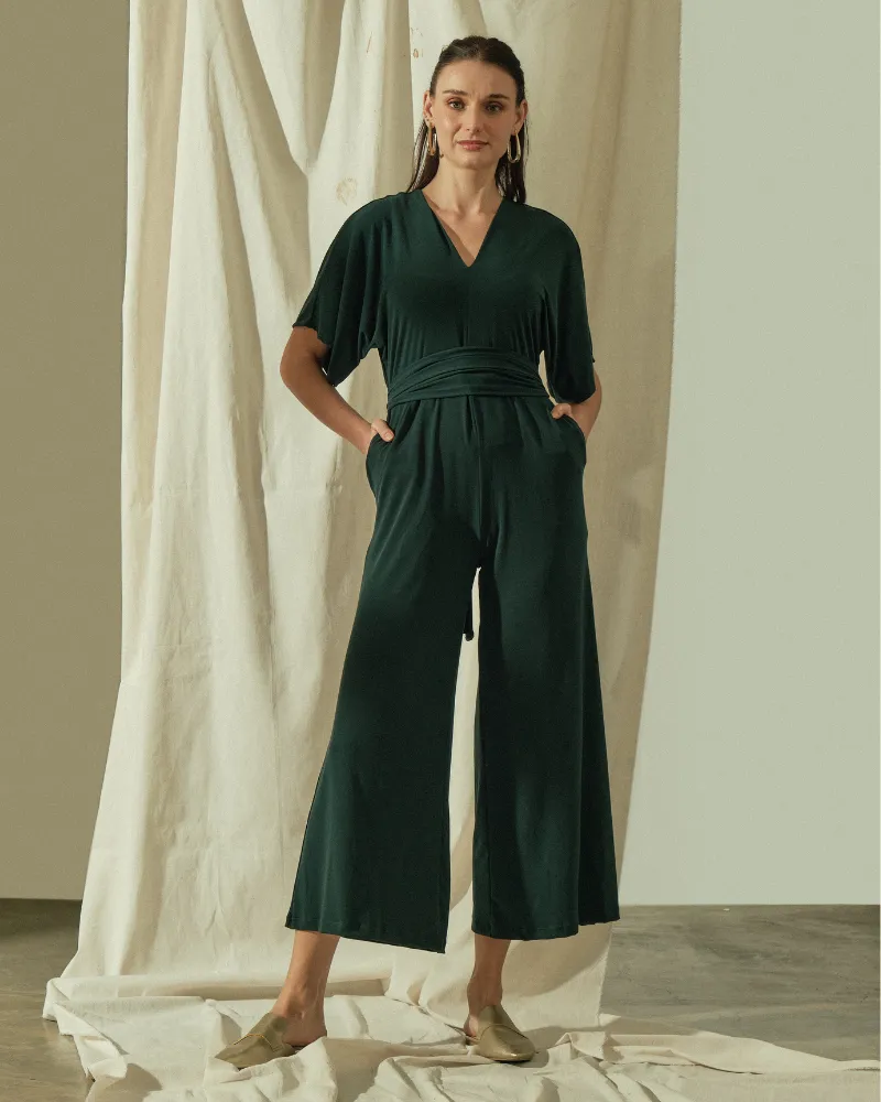 Tara Self Tie Belt Jersey Jumpsuit