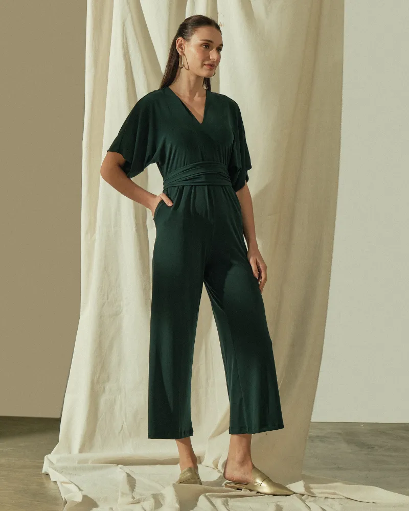 Tara Self Tie Belt Jersey Jumpsuit