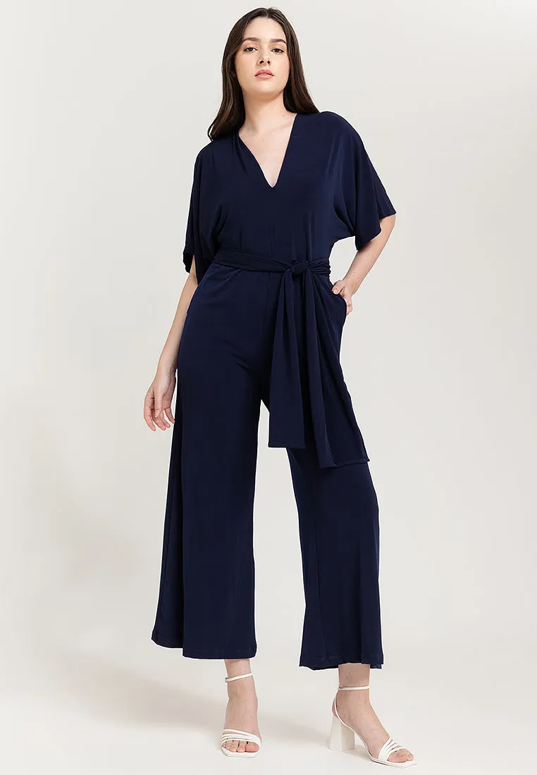 Tara Self Tie Belt Jersey Jumpsuit