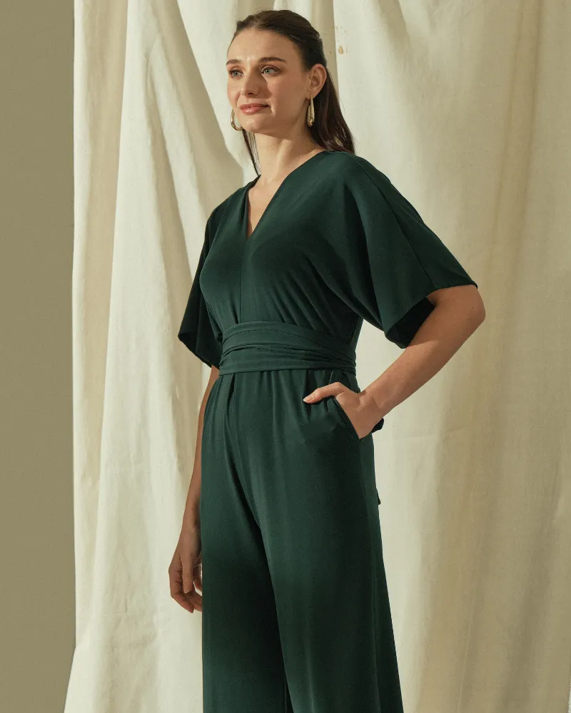Tara Self Tie Belt Jersey Jumpsuit