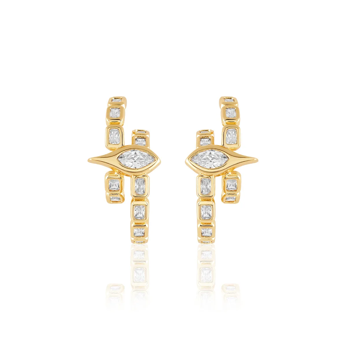 Tennis Eye Double Hoops