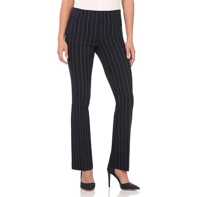 Women's Solid Comfort Fit Bootcut Stretch Pant With Pull On