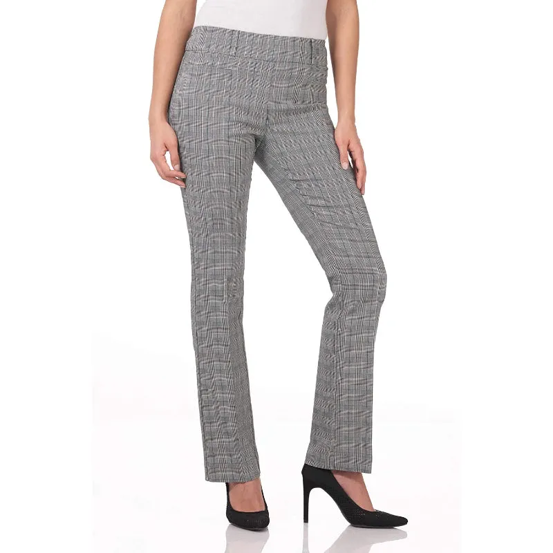 Women's Solid Comfort Fit Bootcut Stretch Pant With Pull On