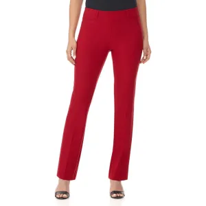 Women's Solid Comfort Fit Bootcut Stretch Pant With Pull On