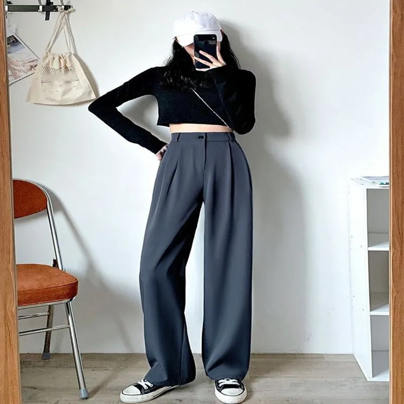 Women's Wide Leg Lose High Waist Casual Trousers
