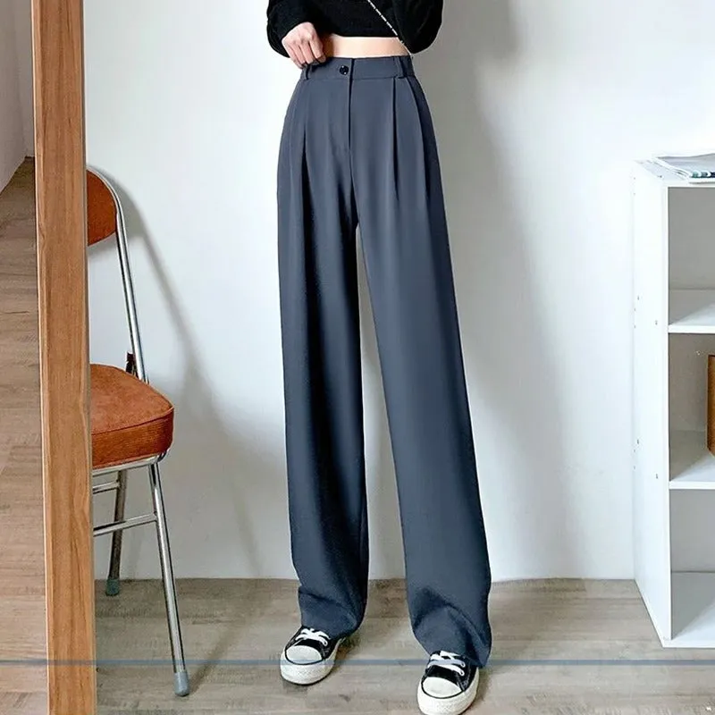 Women's Wide Leg Lose High Waist Casual Trousers